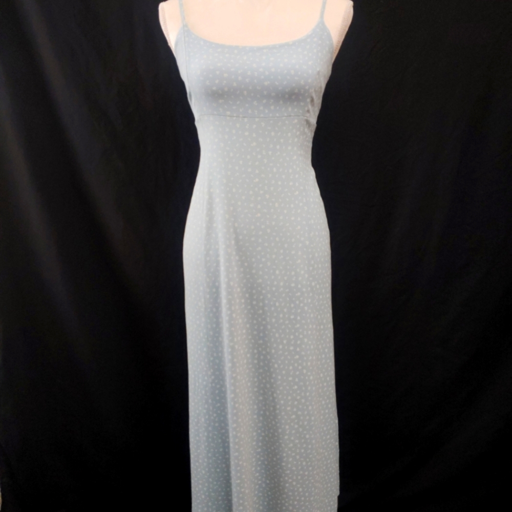 Rare "Colleen" Dress Brandy Melville Dusty Blue White Floral Print One Sz Small